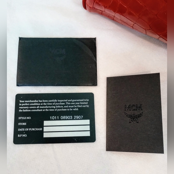 MCM Croco Embossed Top Handle Boston Bag - Picture 3 of 16